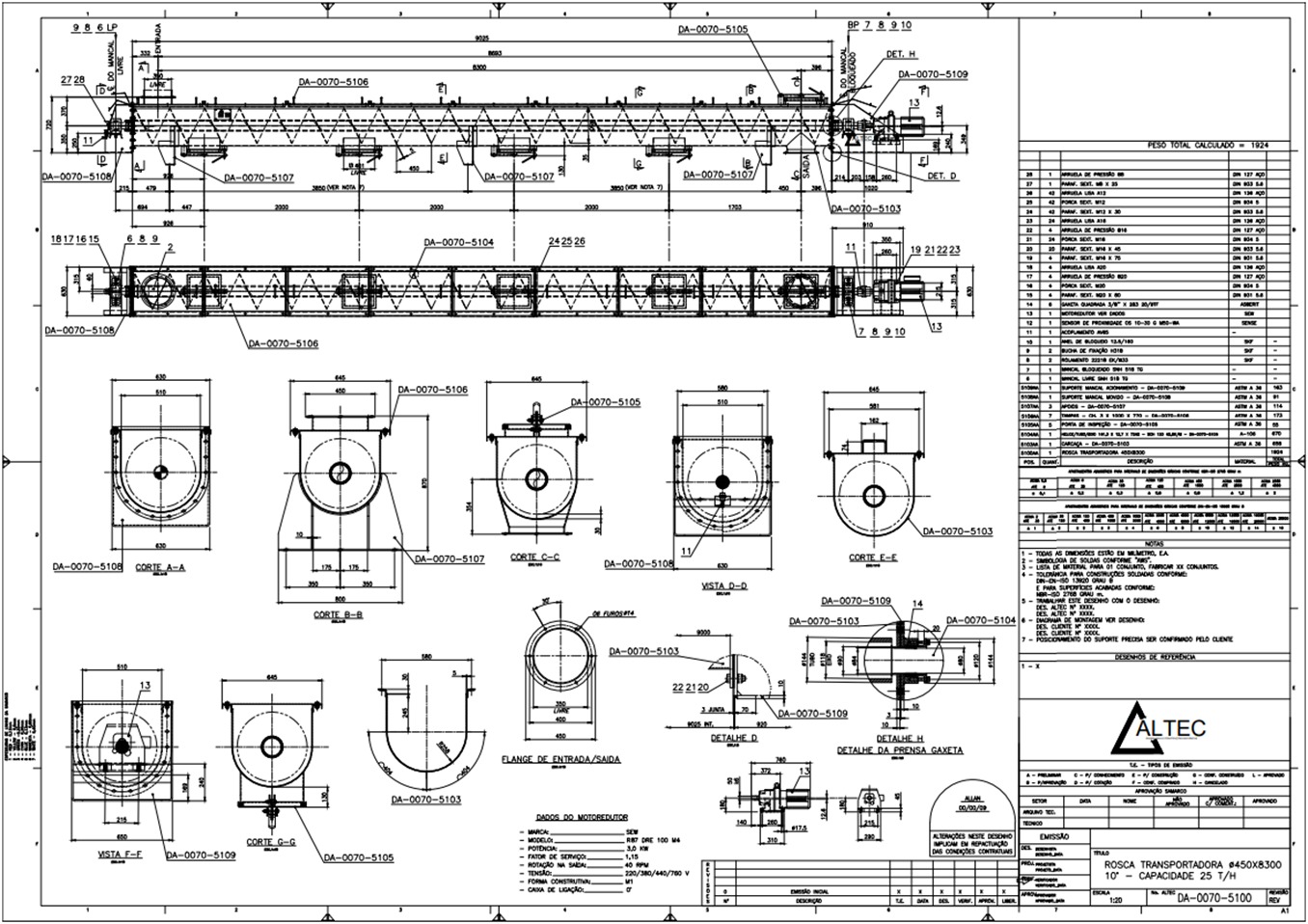Projeto rosca transportadora ALTEC