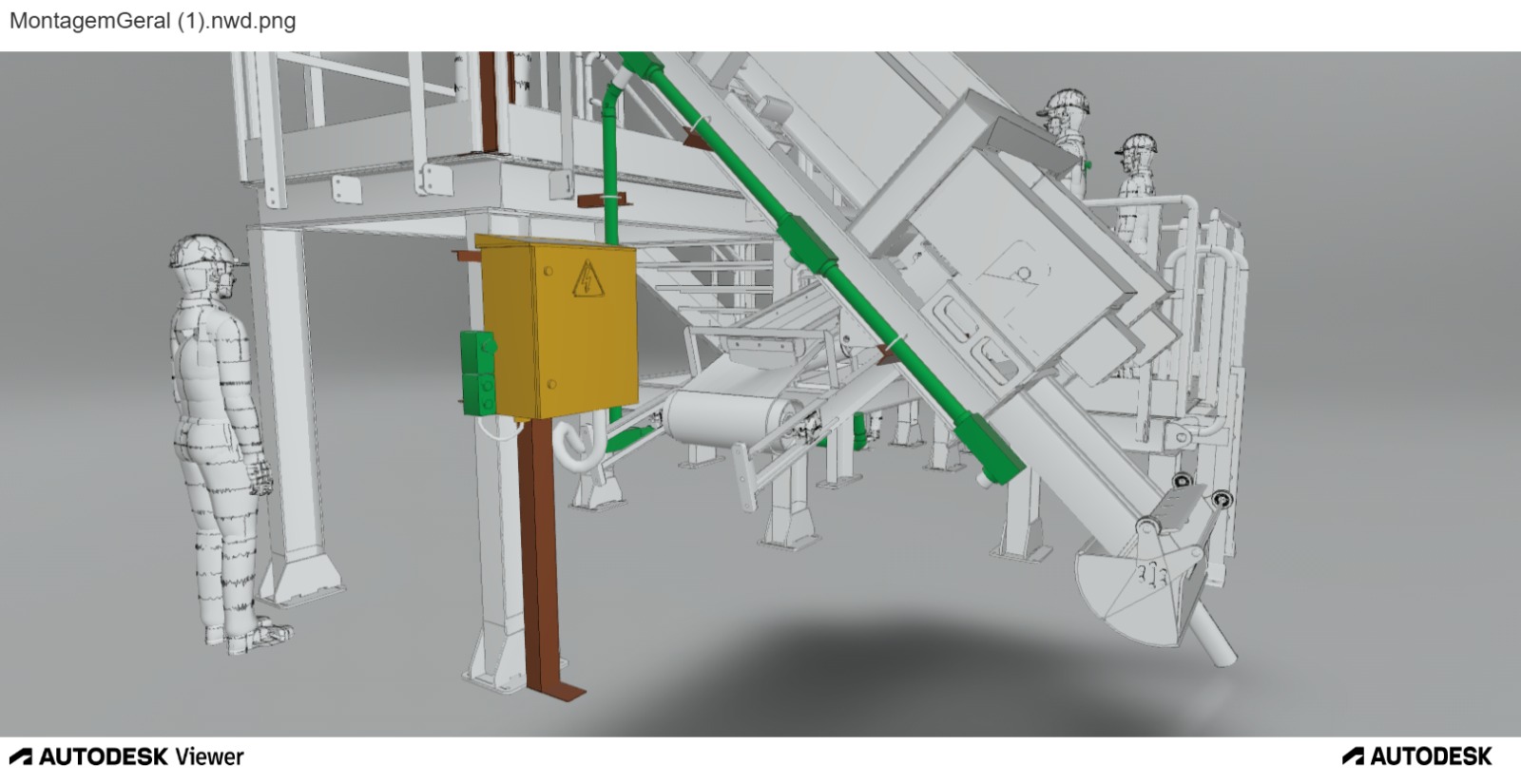 Modelagem BIM de Equipamento Industrial — Montagem Geral